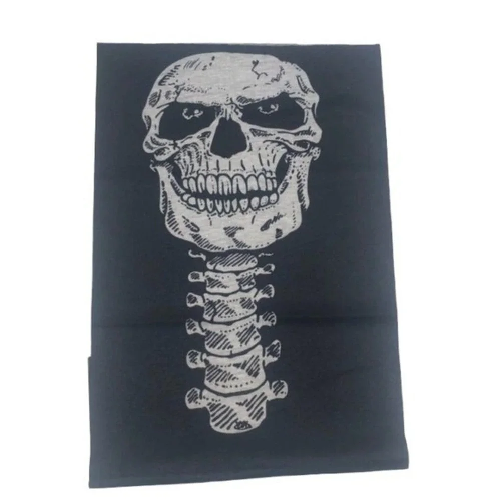 Motorcycle Helmet Skull Neck‎ Face Mask Unisex White & Black